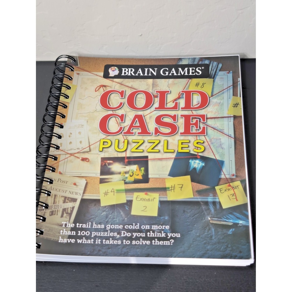 Brain Games Cold Case Puzzles Spiral-bound Solve the Murder Puzzle Book *FLAWS